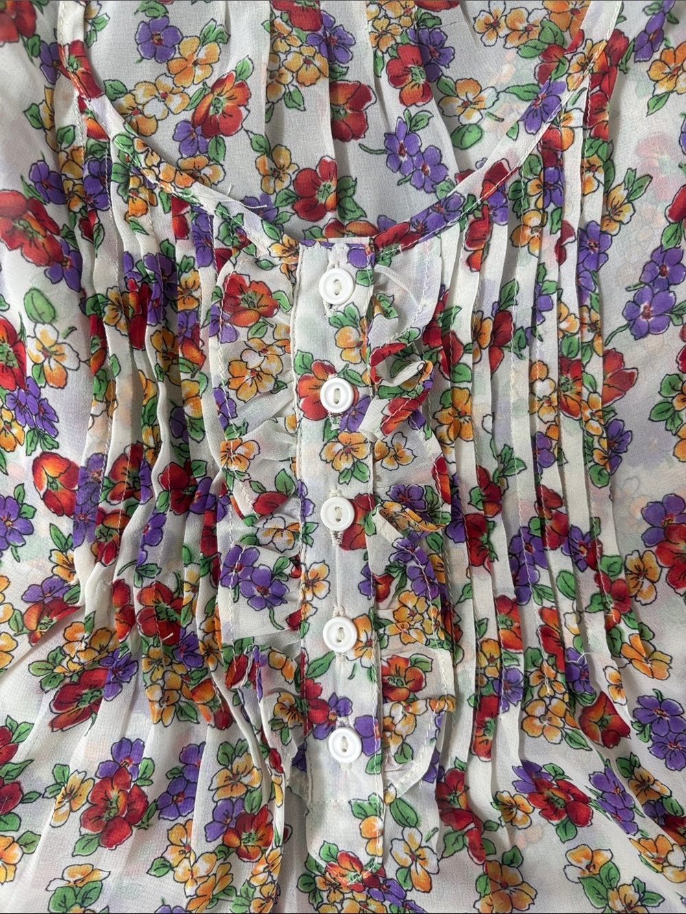 Floral Ruffle Sleeve Top - Picture 3 of 6
